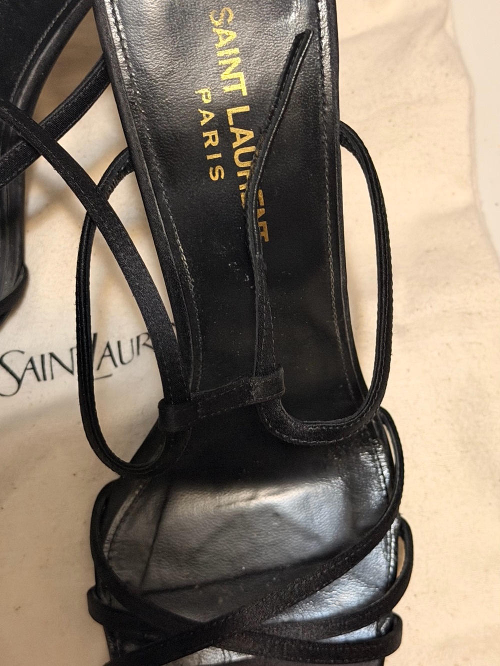 Saint Laurent Black Multi-Strap Heels - Picture 3 of 7